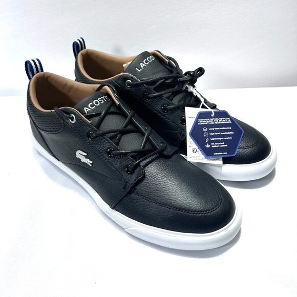 Lacoste Bayliss Leather Men's Sneaker Black White US 9 - Picture 1 of 9
